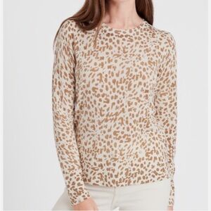 Banana Republic Cream Leopard Print Wool Sweater M
